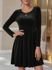 Elodie Kensington | Velvet Skater Dress With Luxe Flared Silhouette For Women