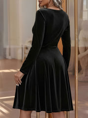 Elodie Kensington | Velvet Skater Dress With Luxe Flared Silhouette For Women