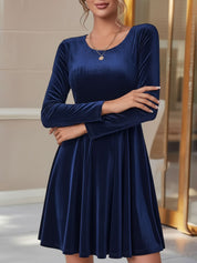 Elodie Kensington | Velvet Skater Dress With Luxe Flared Silhouette For Women