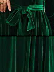 Anastasia Beaumont | Velvet Maxi Dress With Luxe Waist Tie Detail For Women