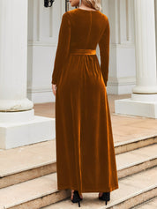 Anastasia Beaumont | Velvet Maxi Dress With Luxe Waist Tie Detail For Women