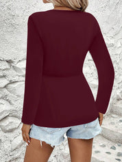 Vivienne Laurent | Draped V-Neck Top With Luxe Twist Detail
