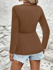 Vivienne Laurent | Draped V-Neck Top With Luxe Twist Detail