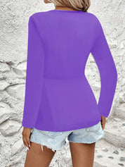 Vivienne Laurent | Draped V-Neck Top With Luxe Twist Detail
