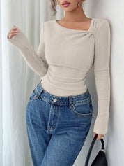 Colette Moretti | Ribbed Knit Top With Luxe Sculpted Fit Detail