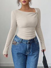 Colette Moretti | Ribbed Knit Top With Luxe Sculpted Fit Detail