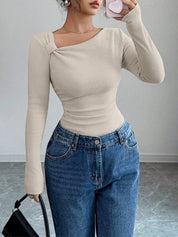 Colette Moretti | Ribbed Knit Top With Luxe Sculpted Fit Detail