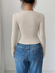 Colette Moretti | Ribbed Knit Top With Luxe Sculpted Fit Detail