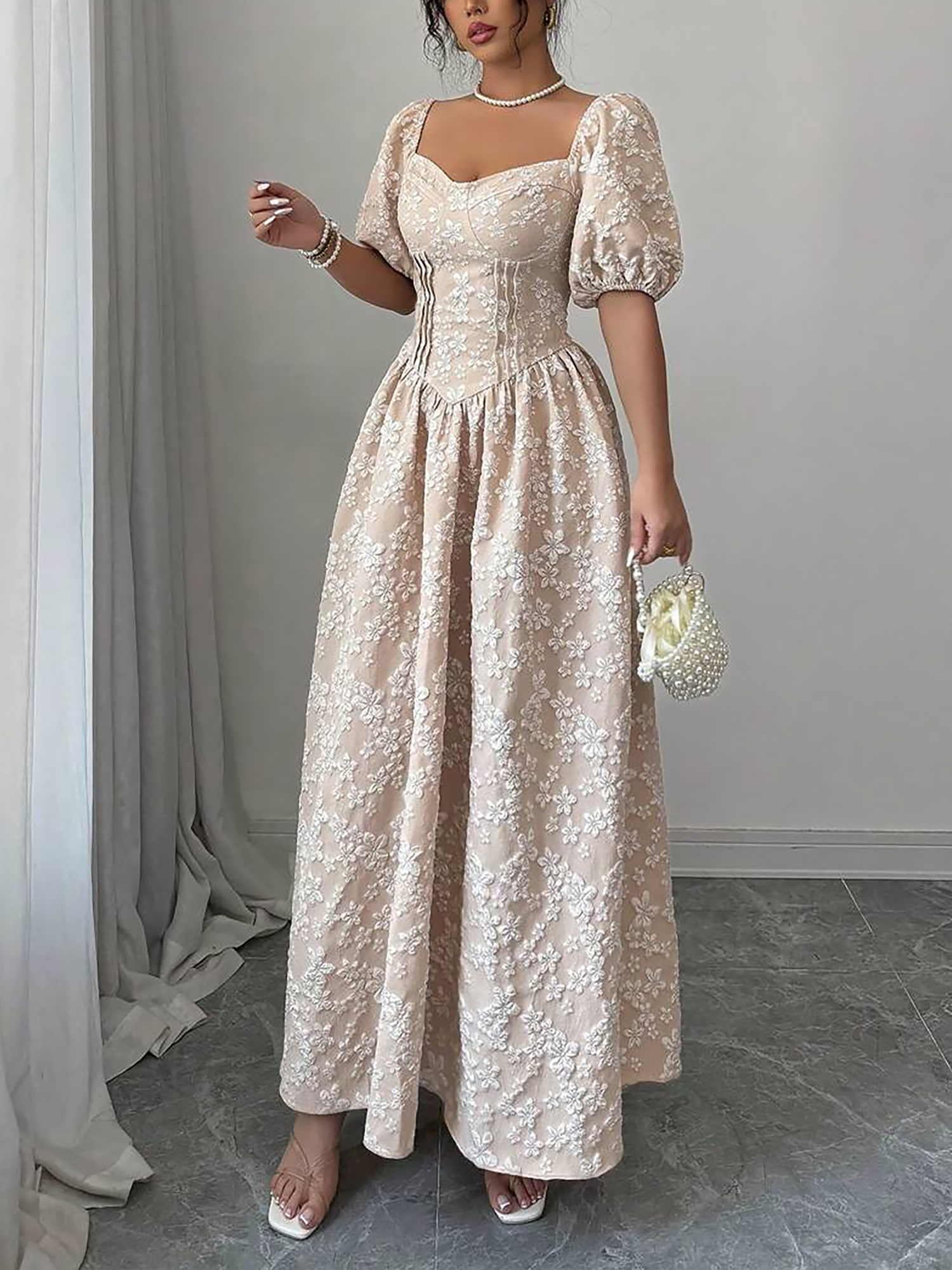 Seraphielle Grace | Embroidered Princess Maxi Dress For Women