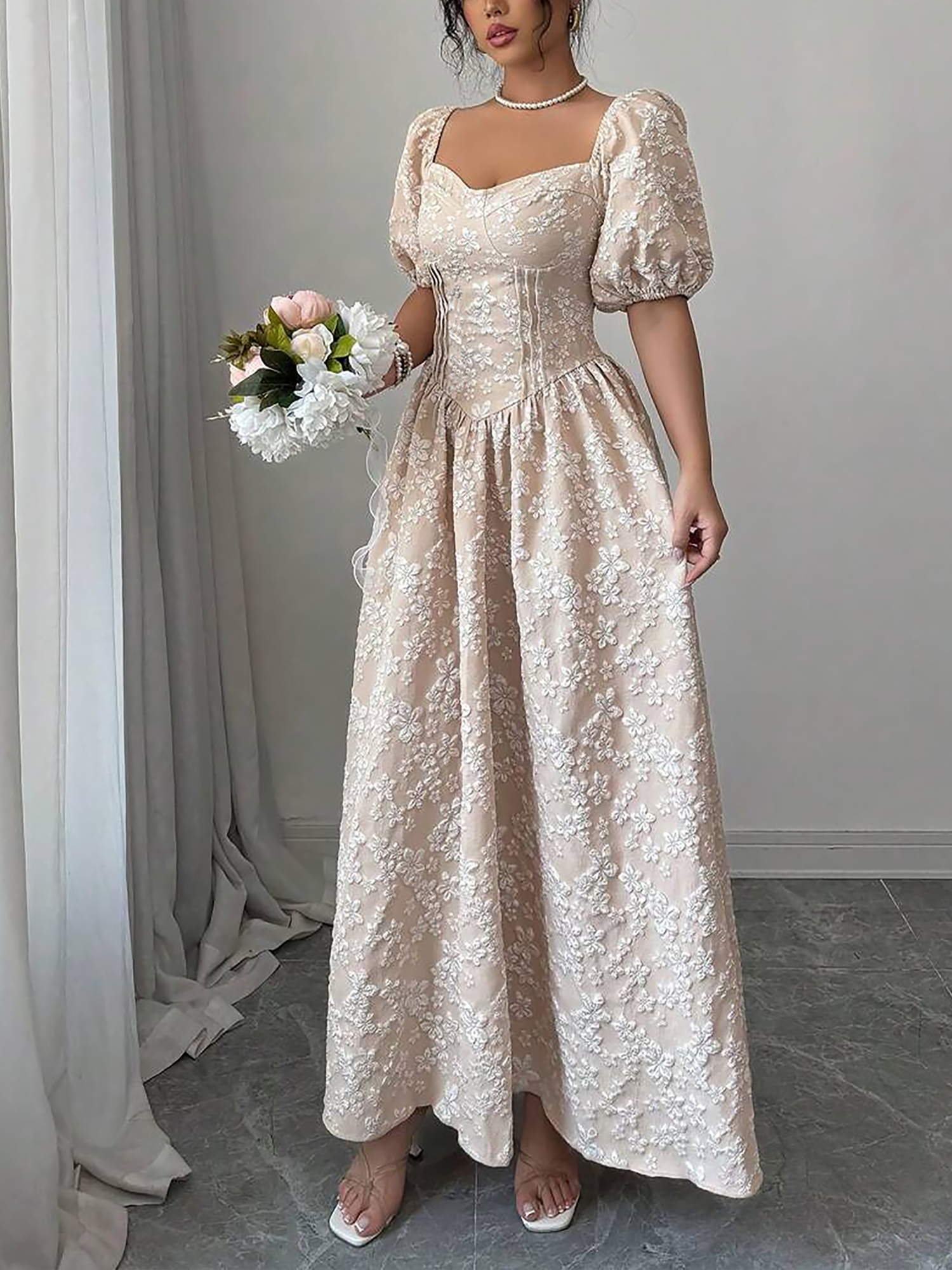 Seraphielle Grace | Embroidered Princess Maxi Dress For Women