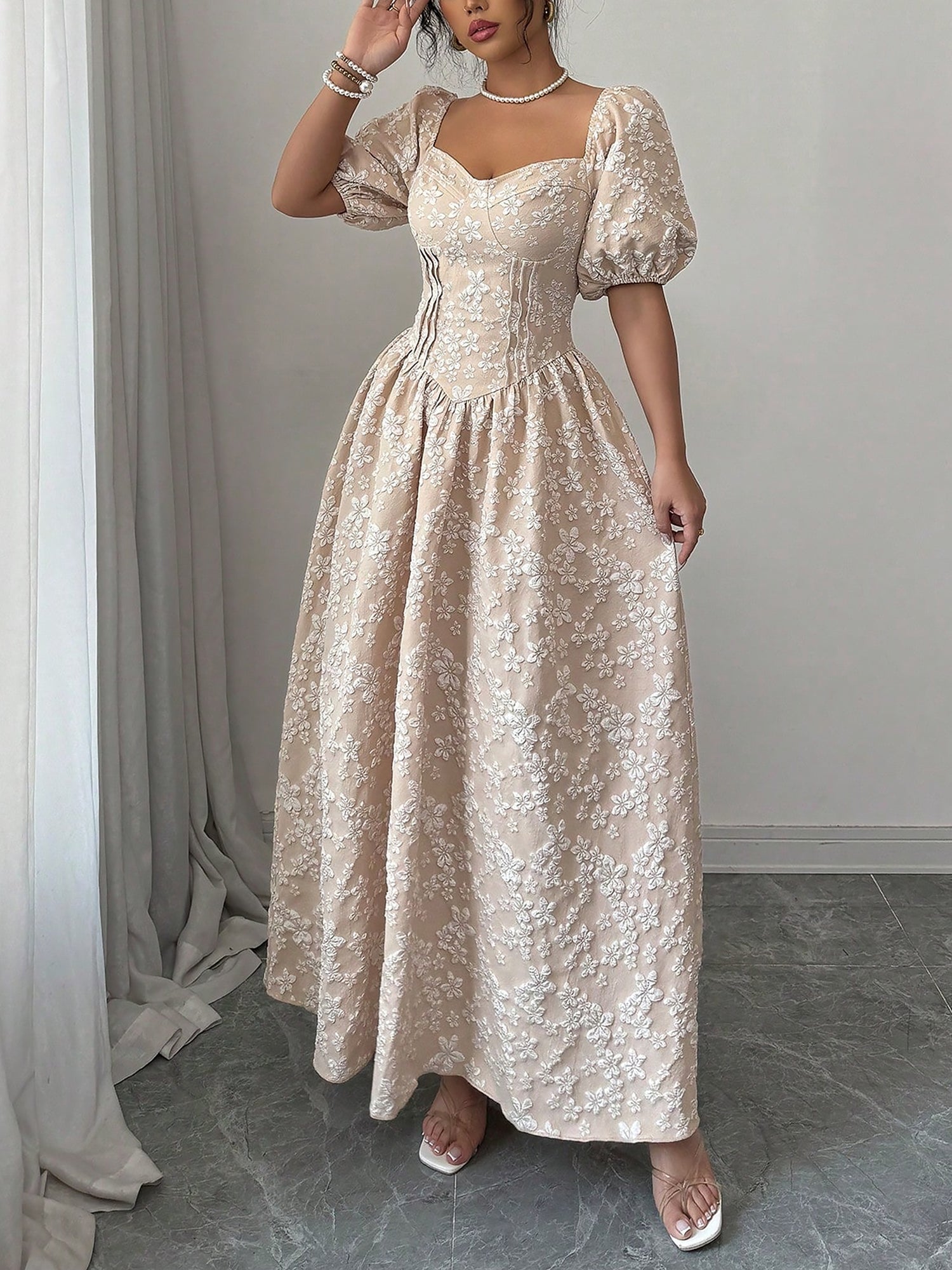 Seraphielle Grace | Embroidered Princess Maxi Dress For Women