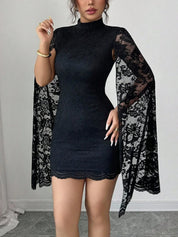 Noiréa Mystique | Lace Cape Mini Cocktail Dress For Women