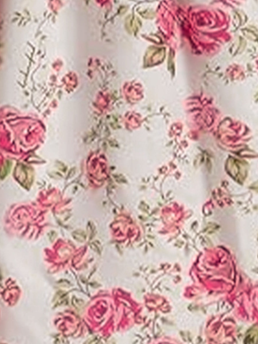 Rosavelle Bloom | Vintage Floral Lace Trim Mini Dress For Women