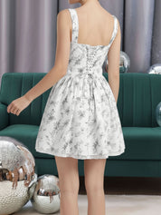 Rosavelle Bloom | Vintage Floral Lace Trim Mini Dress For Women