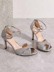 Aurevielle Shine | Crystal Strap Stiletto Sandals