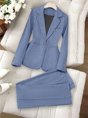 Virelle Grace | Tailored Blazer & Straight Pants Set For Women