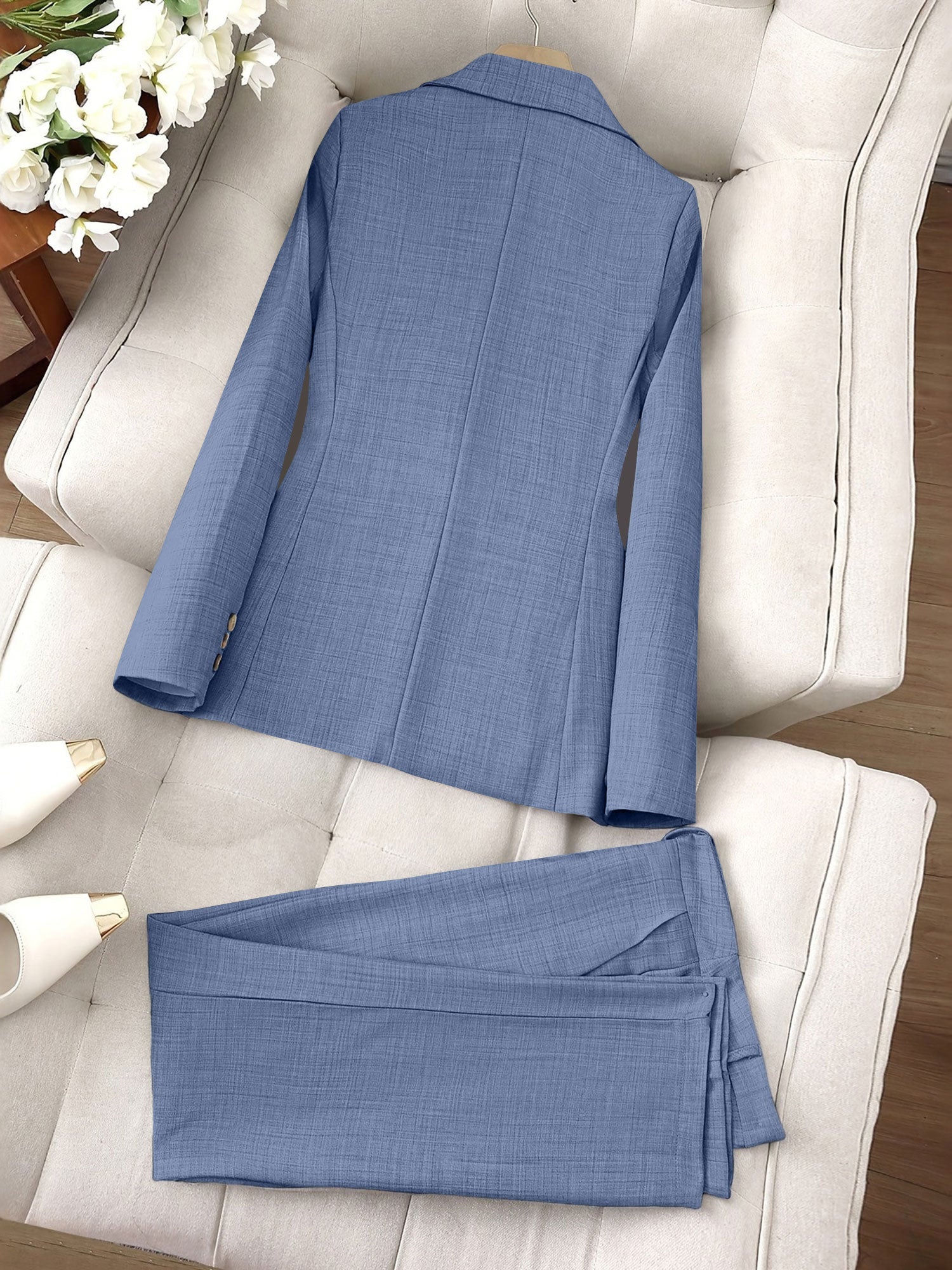 Virelle Grace | Tailored Blazer & Straight Pants Set For Women