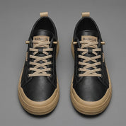 Nathaniel Cross | Classic Black Leather Sneakers For Men