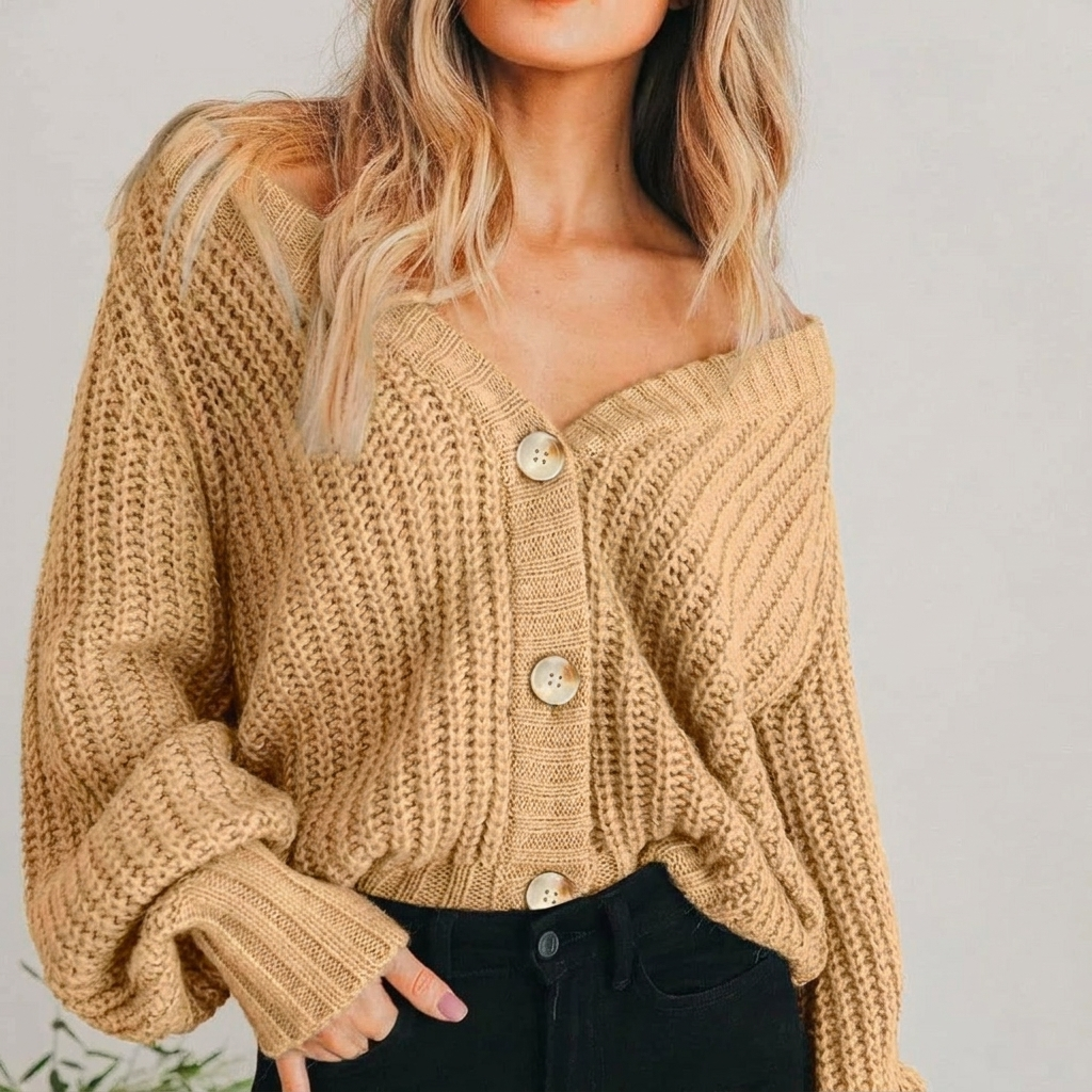 Chloe Evans | Chunky Knit Oversized Cardigan For Women