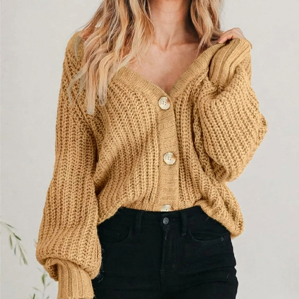 Chloe Evans | Chunky Knit Oversized Cardigan For Women