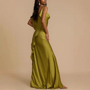 Imogen Carrington | Satin Cowl Neck Slip Maxi Dress For Women