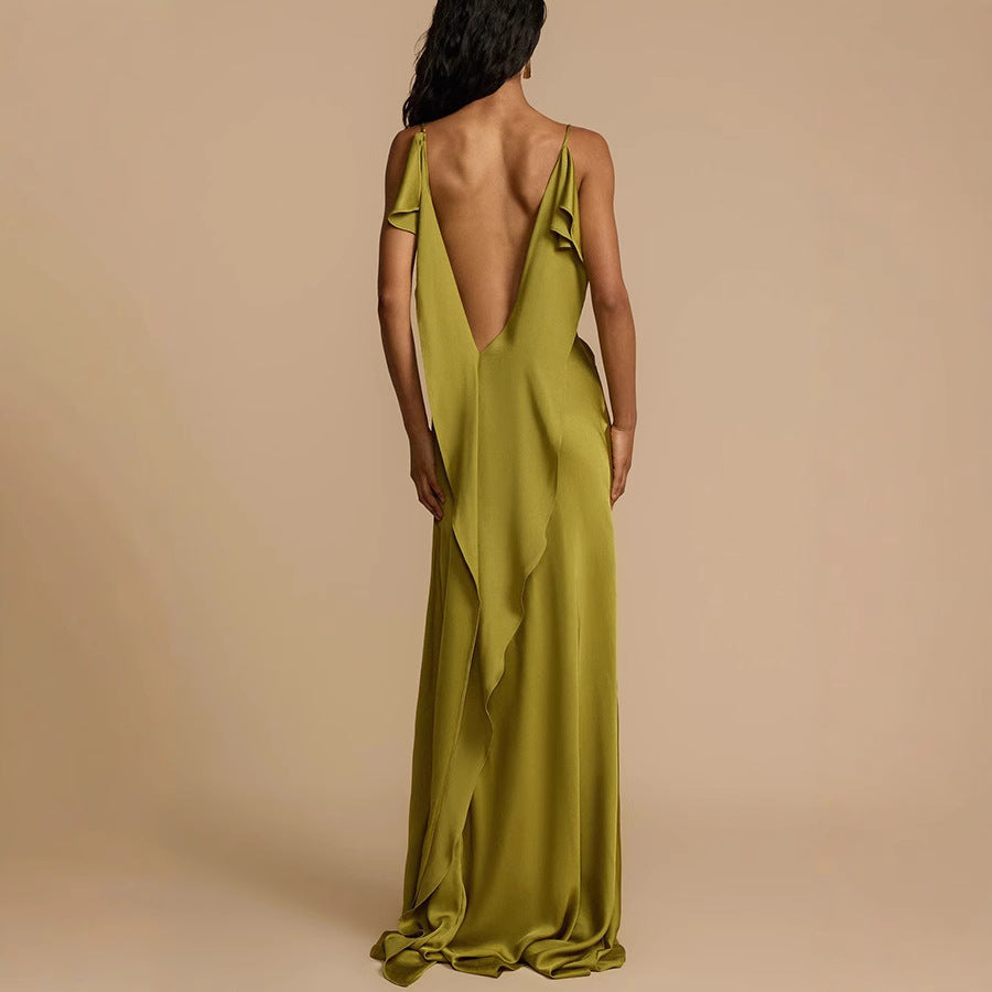 Imogen Carrington | Satin Cowl Neck Slip Maxi Dress For Women
