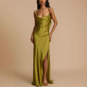 Imogen Carrington | Satin Cowl Neck Slip Maxi Dress For Women