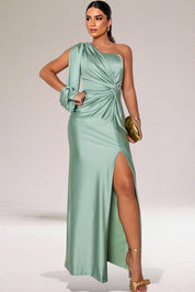 Harriet Langdon | One Shoulder Satin Maxi Evening Gown For Women