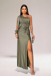 Harriet Langdon | One Shoulder Satin Maxi Evening Gown For Women