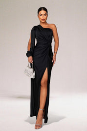 Harriet Langdon | One Shoulder Satin Maxi Evening Gown For Women