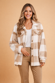Camille Laurent | Cozy Checked Shacket For Women