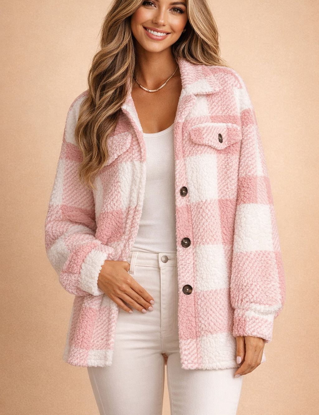 Amélie Laurent | Check Shirt Jacket For Women
