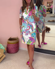 Sienna Walker | Bold Tropical Print Mini Dress For Women