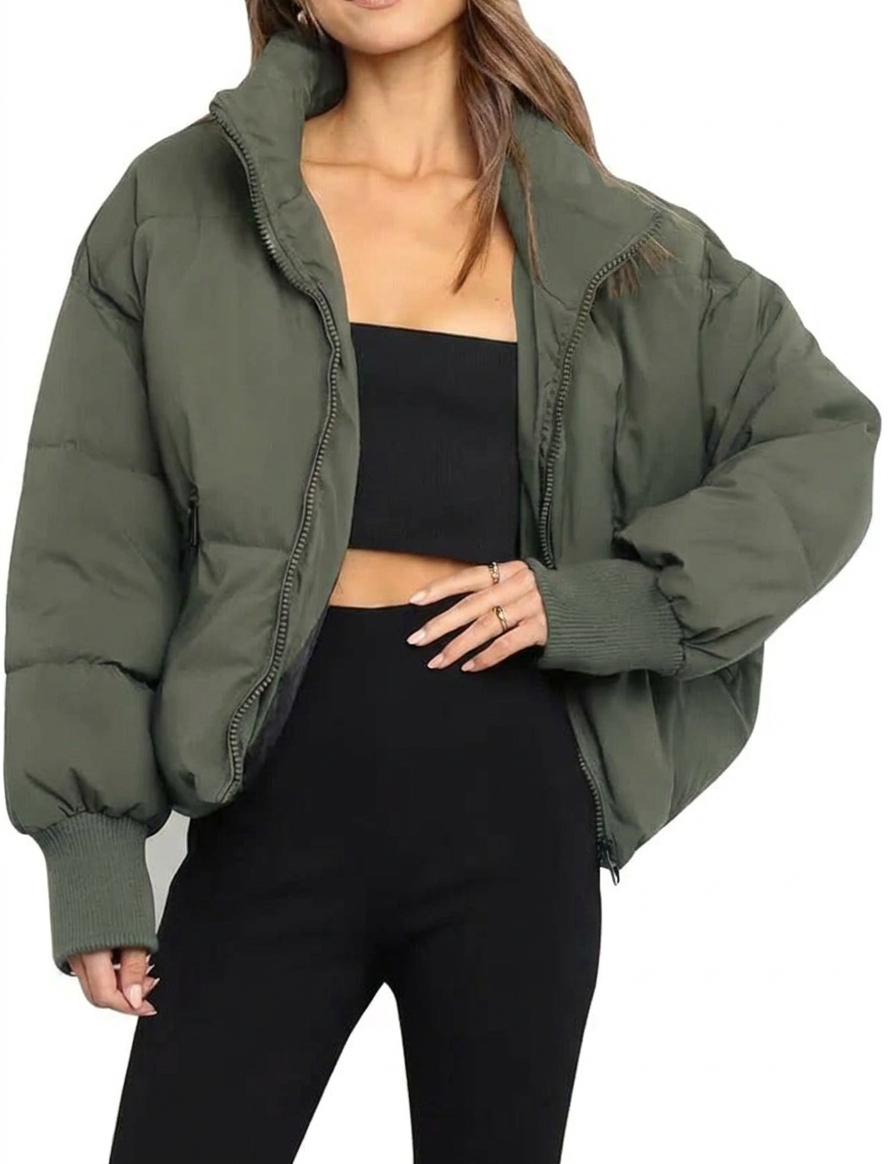 Mia Thompson | Cropped Quilted Puffer Jacket For Women