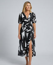 Phoebe Harrison | V-Neck Puff Sleeve Pleated Midi Dress For Women