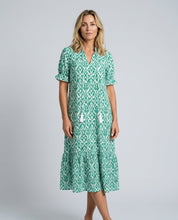 Isla Hargreaves | Ikat Print Tassel V-Neck Midi Dress For Women