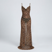Zoe Harrison | Leopard Print Sheer Maxi Dress For Women